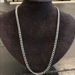 Men's Stainless Steel Silver Cuban Link Chain Necklace